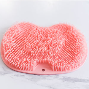 Non-slip silicone bath mat, back massage brush, foot rub tool.