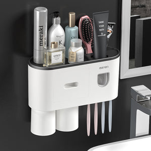 Magnetic toothbrush holder, drawer rack, toothpaste squeezer, toiletry set.