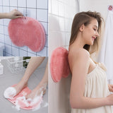 Non-slip silicone bath mat, back massage brush, foot rub tool.