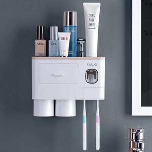 Magnetic toothbrush holder, drawer rack, toothpaste squeezer, toiletry set.
