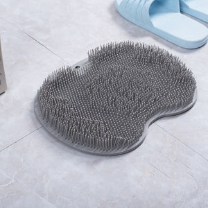 Non-slip silicone bath mat, back massage brush, foot rub tool.