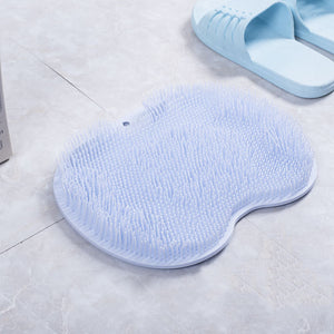 Non-slip silicone bath mat, back massage brush, foot rub tool.