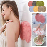 Non-slip silicone bath mat, back massage brush, foot rub tool.